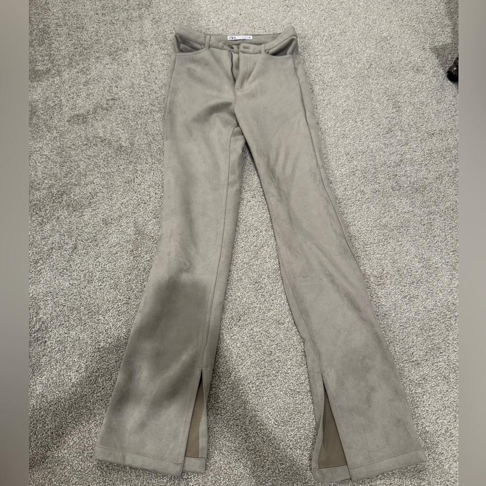 Zara suede grey pants